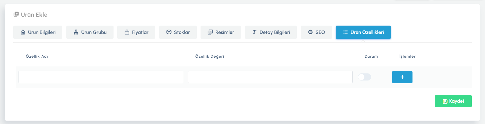 Ürün Özellikleri
